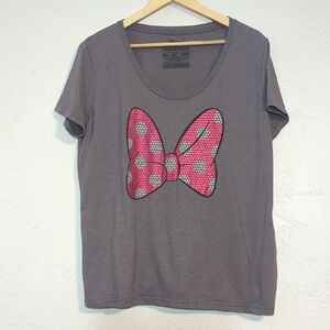 4 FOR $24 Disney Womens Minnie Mouse Bow Polkadot Glitter Comfy Soft TShirt XL